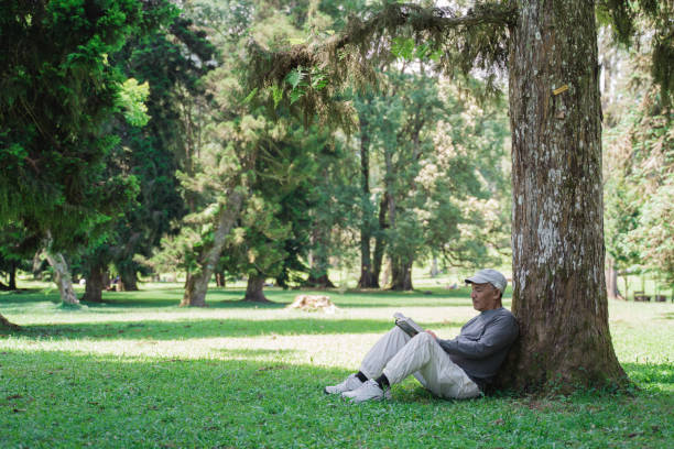 istock senior asian old man reading a book outdoor 1141966168