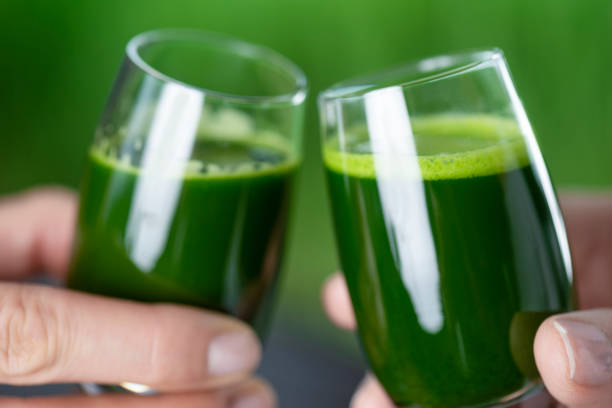 agropyre - green smoothie vegetable juice fruit photos et images de collection