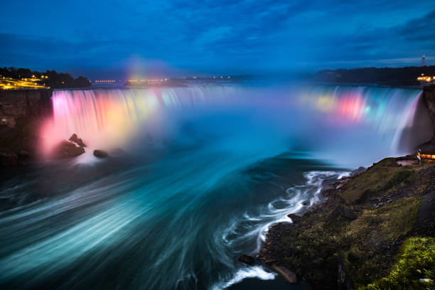 istock Illuminated Niagara Falls at night - Canada - North America 1141976437