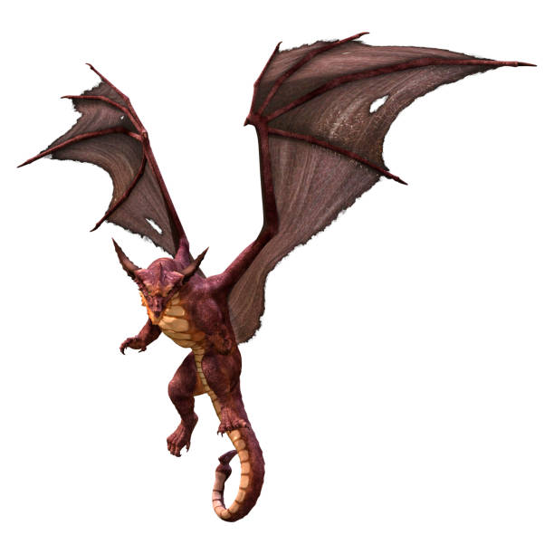 istock 3D illustration fantasy dragon on white 1141976836