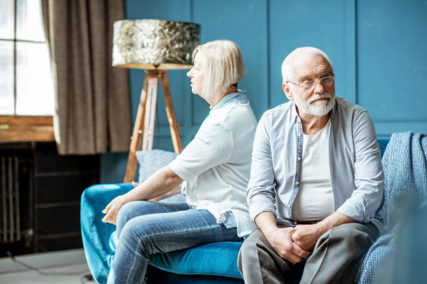 istock Offended senior couple on the couch at home 1141977138
