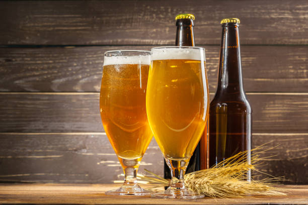 istock Glass of beer and beer bottle 1141978663