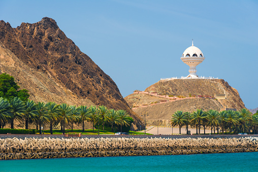 The white Riyam Incense at the Al Bahri Road in Muscat, capital of Oman