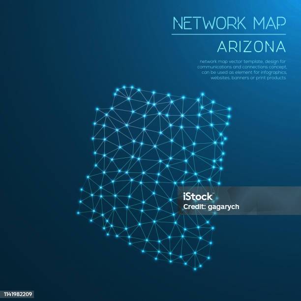 Arizona Network Ilustración de Mapa De La Red De Arizona y más Vectores Libres de ...