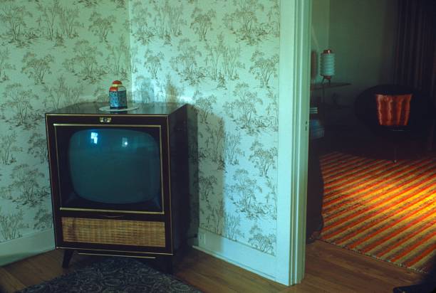 istock Old television in a living room. 1141985939