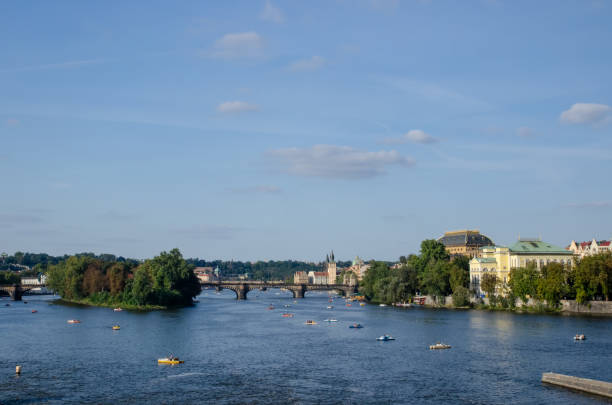 istock Vltava River seen from Jiraskuv bridge, Prague 1141987557