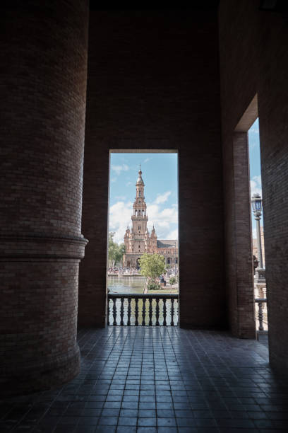 istock Square of Spain (Plaza de Espana) Seville through the window. 1141987736