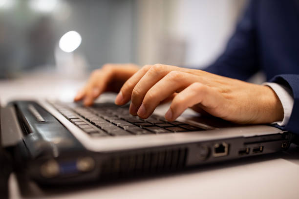 istock Businessman working on lap top 1141989617