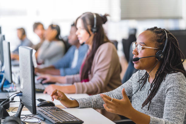 istock Customer service executive working in call center 1141989901