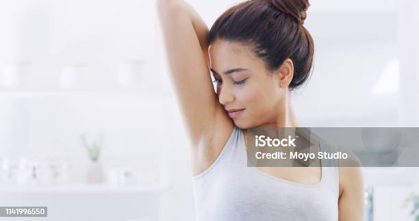 Feeling And Smelling Fresh Stock Photo - Download Image Now - Armpit, Under the Arm, Women