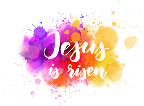 Jesus is risen. Easter concept background. vector art illustration