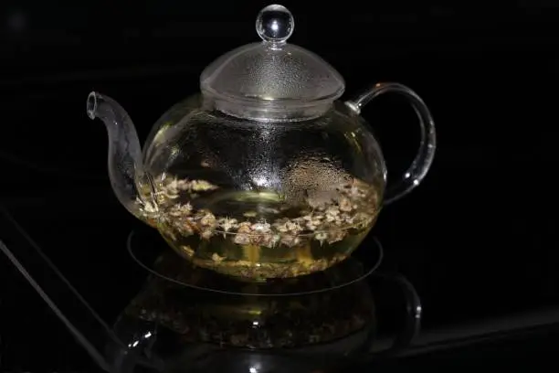 Photo of Boiling tea from Bindii (Tribulus terrestris) indian medicine