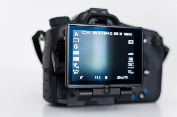 Back of a DSLR with tilt screen stock photo