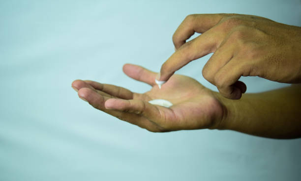 istock Applying moisturizing cream on hands. Skin care 1142009539