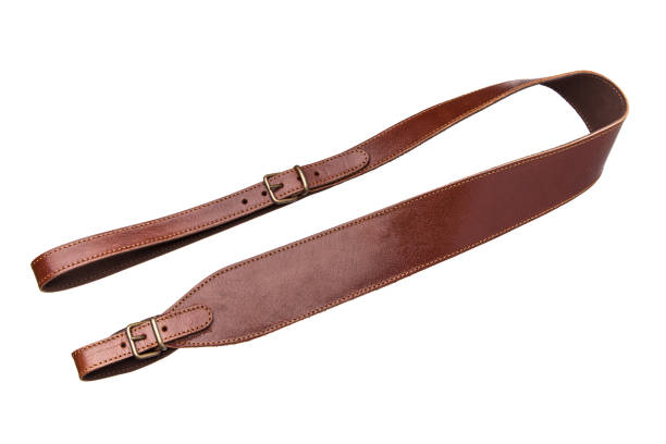 leather shoulder strap for a gun isolated on white background