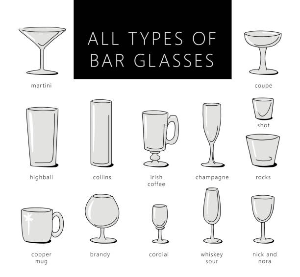 вектор барных очков - barware stock illustrations