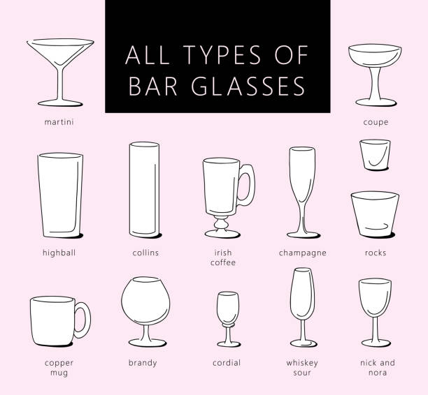 바, 안경 벡터 - barware stock illustrations