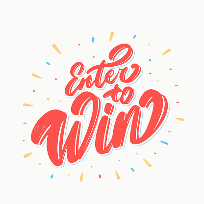 Enter to win. Vector banner. Vector hand drawn illustration.