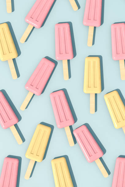 Ice cream stick, Popsicle, Minimal summer concept. Ice cream stick, Popsicle, Minimal summer on colorful background flavored ice photos stock pictures, royalty-free photos & images