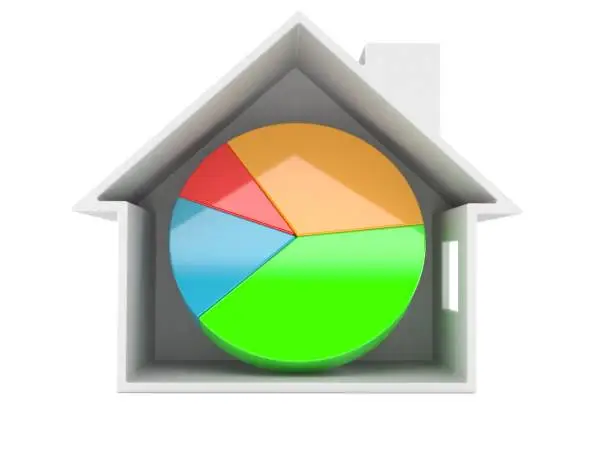 Photo of Pie chart inside house cross-section