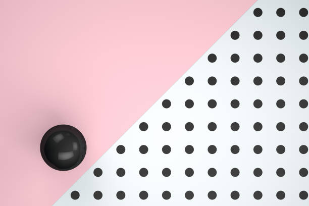 3d render Empty paper background with black white circles for banners, messages.