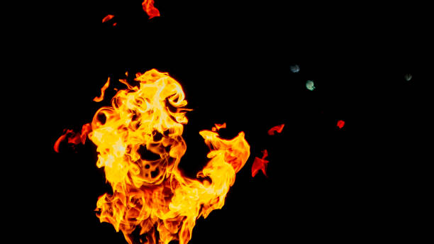 istock Ghost in the form of fire. Fire flames on black background. fire on black background isolated. fire patterns. 1142025026