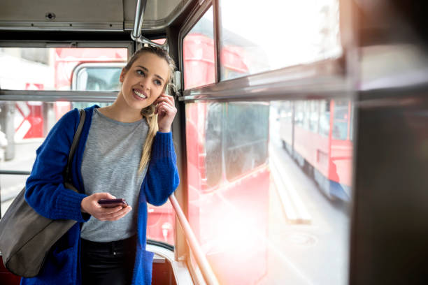 istock Young woman in public transportation 1142025238
