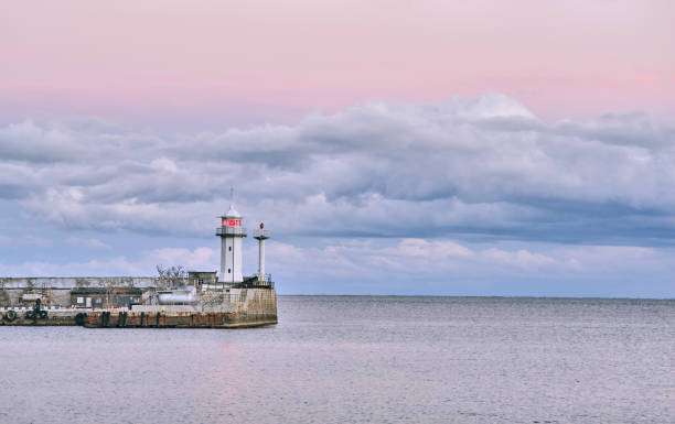 Lighthouse sea clouds, Yalta, Crimea