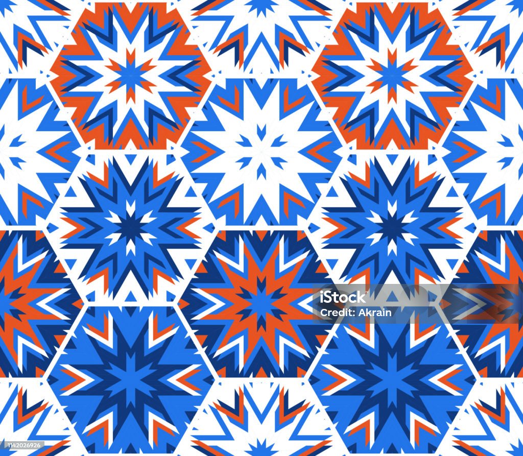 Pattern Saturation Design Examples Abstract Seamless Pattern With Hexagonal Structure Bright Saturated ...