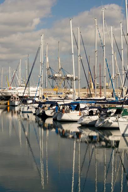 istock Marina in Cyprus with cloudy sky and water reflections 1142028597