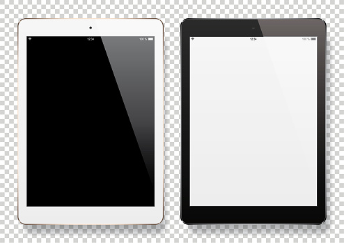 Digital Tablets with blank screen. Eps10 vector illustration with layers (removeable) and high resolution jpeg file included (300dpi).