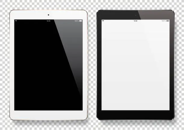 Vector illustration of Digital Tablets with blank screen