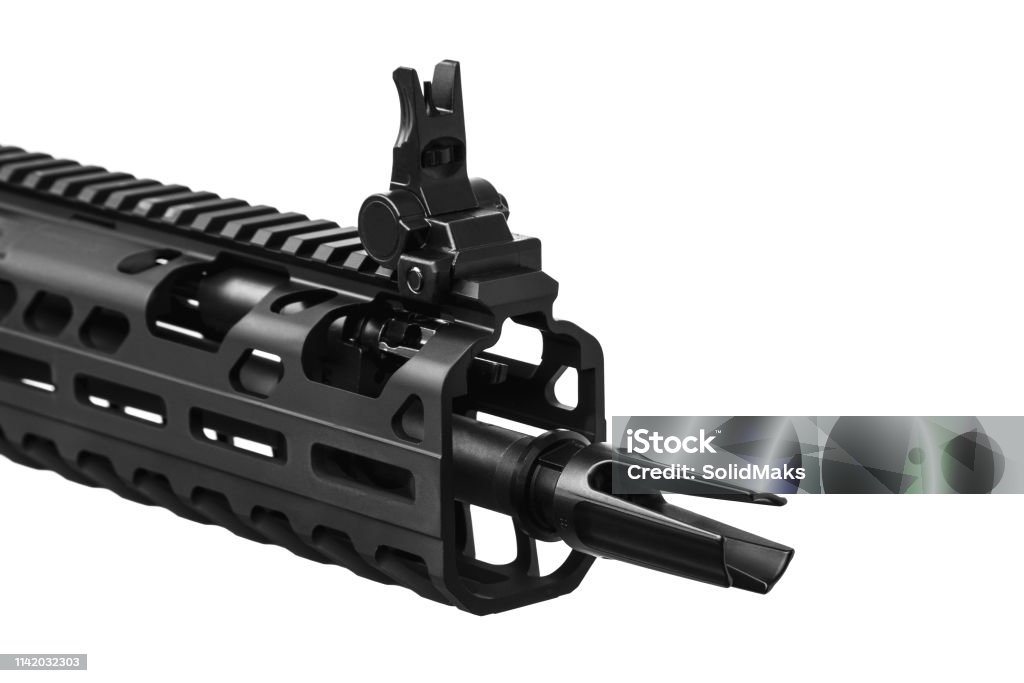 Automatic Rifle Background Modern Automatic Rifle Isolated On White Background Stock Photo ...
