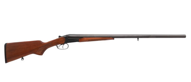istock Classic double-barrell smooth-bore hunting rifle isolated on white background 1142032591