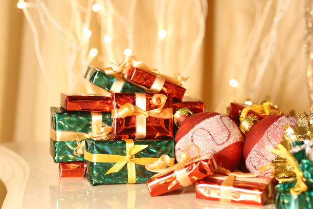 istock Christmas shiny decorations for home decor. 1142039435