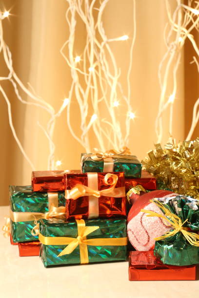 istock Christmas shiny decorations for home decor. 1142039473