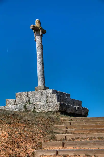 Cruz de San Pelayo is located on a hill near Roa de Duero, village of Burgos, Castilla y Leon, Spain