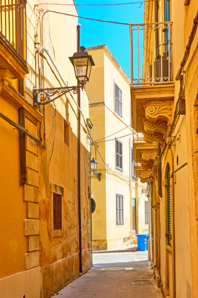 Old street in the Old City in Syracuse, Sicily Island, Italy
