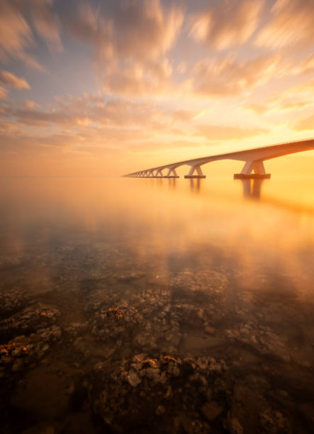 istock Sunsrise at the Zeeland bridge 1142080014