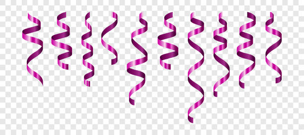 istock Set of magenta confetti on transparent background 1142090711