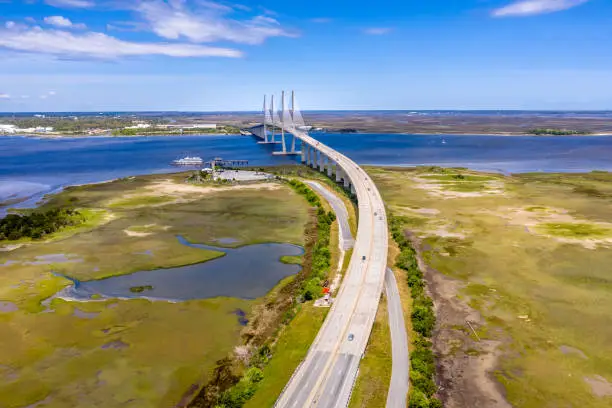 Photo of Aerial Cable-stayed bridge Sidney Lanier Bridge