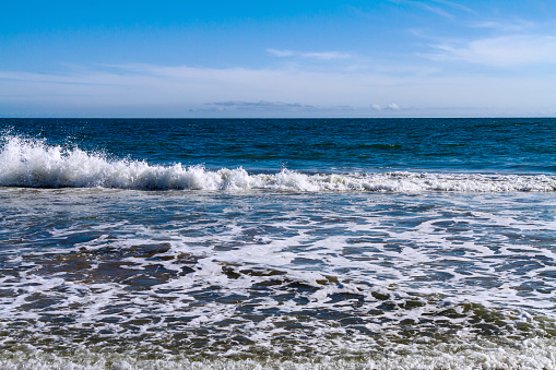 Surf  Wave Crashing at Newport Beach, California