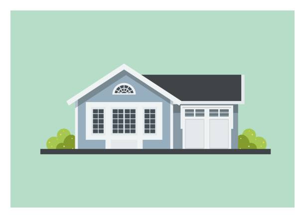 Small Home With Garage Simple Illustration Stock Illustration - Download  Image Now - House, Residential Building, Cartoon - iStock