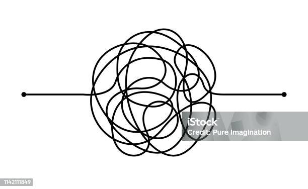 Anxious Line Chaotic Line Isolated On White Background Stock Illustration - Download ...
