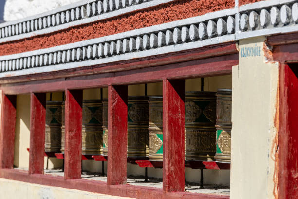 istock Prayer Wheels Corridor of Diskit Monastery Tibetan Buddhism Temple 1142111917