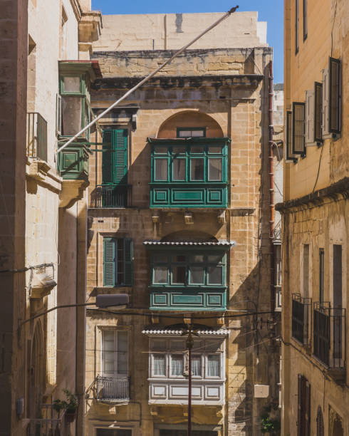 istock Buildings and Maltese balconies in downtown Valletta, Malta 1142114297