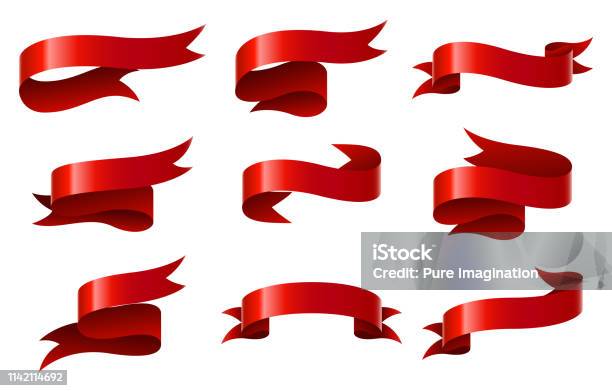 Image If Ribbons Set Of Ribbon Stock Illustration - Download Image Now - Abstract ...