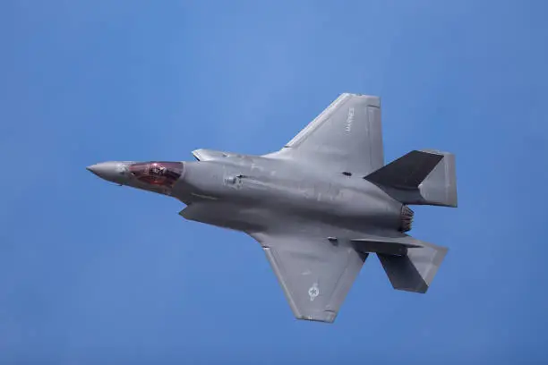 Photo of Very close top view of an F-35 Lightning II  against the sky