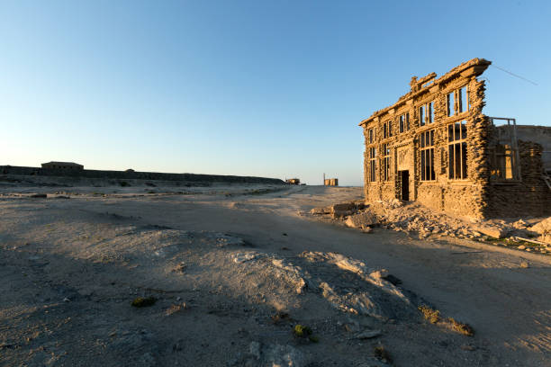 Ghost town abandon building at Elizabeth bay, Kolmanskop, Luderitz, Namibia.