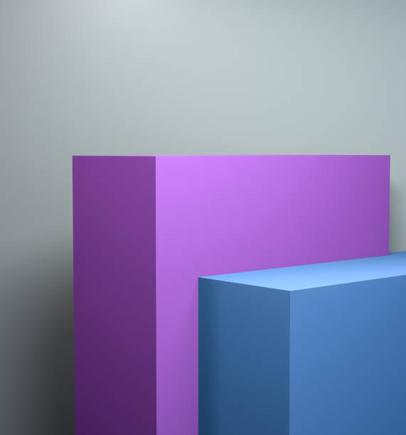 istock Minimalist abstract background, primitive geometrical figures, pastel colors, 3D render, podium for the advertized goods 1142120623